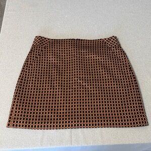 Loft Petites Copper and Brown Patterned Skirt 
Size 12P
